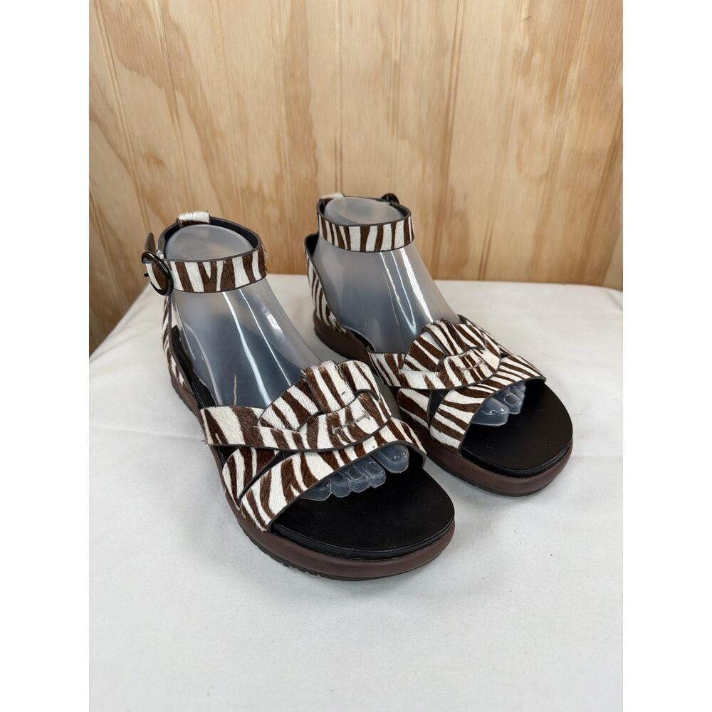 Naked Feet Limon Zebra Sandals Leather Boho Nomadic Earthy Travel Size 9 NWOB - Picture 9 of 9